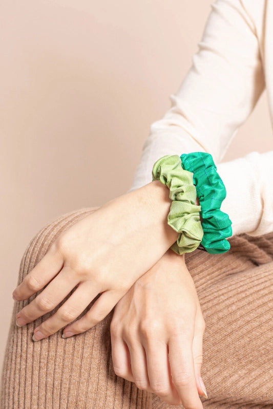 Chouchous en soie - lot de 2 - uni vert